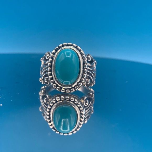 Western Turquoise Sterling Silver Vintage Ring - Picture 11 of 11